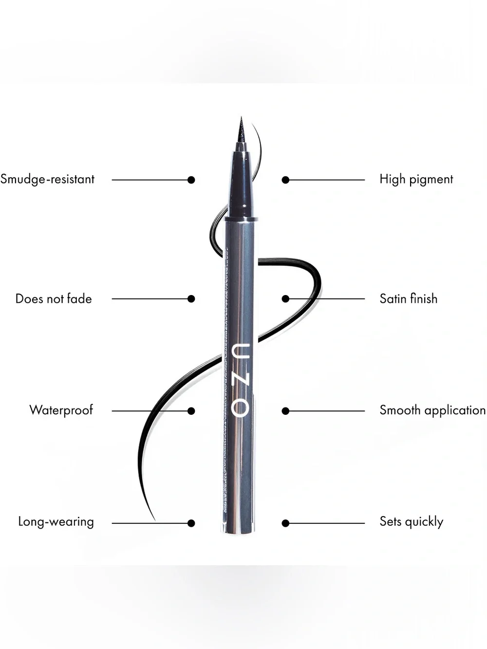 UZO | Black Liquid Eyeliner - Waterproof Satin Finish